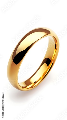 Wedding gold ring isolated on a white background close up