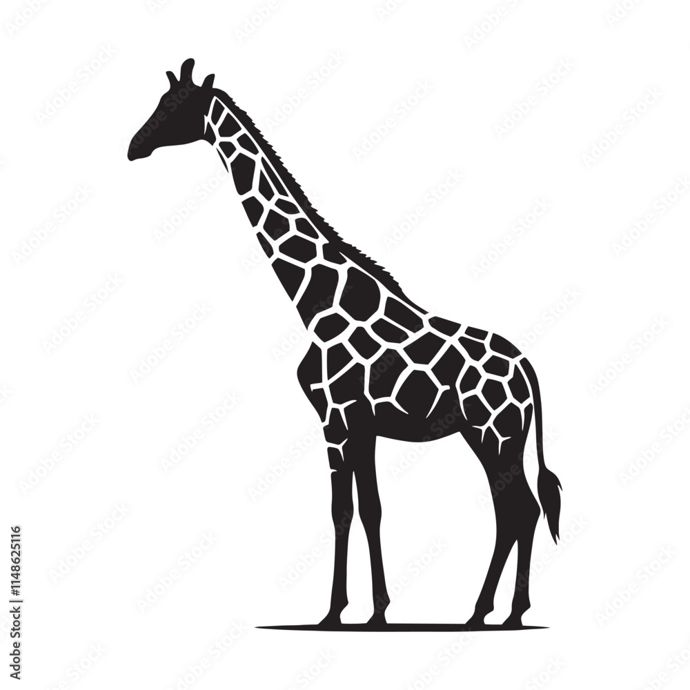 Naklejka premium Creative giraffe silhouette for innovative artistic media - Giraffe illustration - minimallest giraffe vector 