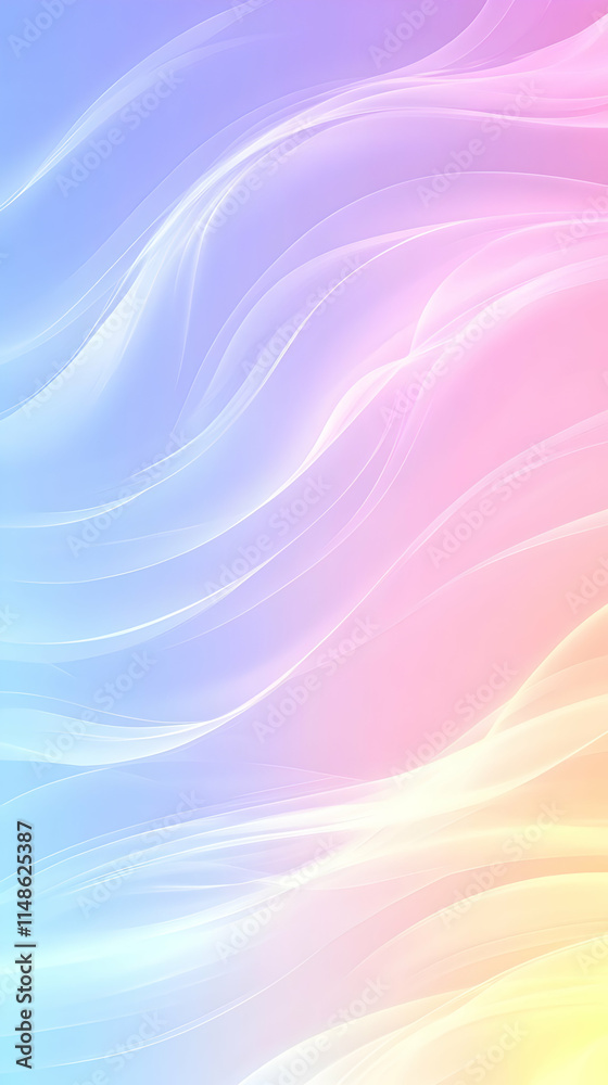 Fototapeta premium Pastel Wave Abstract Background Illustration