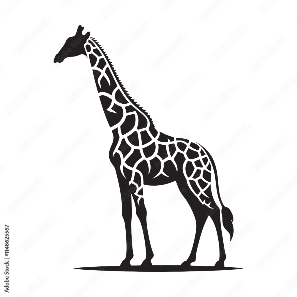 Simplified giraffe silhouette for creative digital art - Giraffe illustration - minimallest giraffe vector
Simplified giraffe silhouette for creative digital art - Giraffe illustration - minimallest giraffe vector