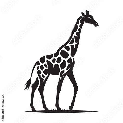 Captivating giraffe silhouette for innovative print uses - Giraffe black vector
