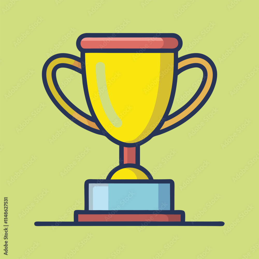 Trophy Flat Design Education Icon with Side Shadow Trophy Flat Design Education Icon with Side Shadow