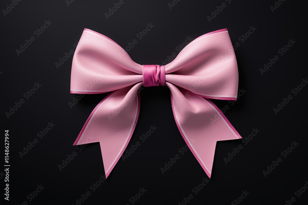 Fototapeta premium pink bow on black background