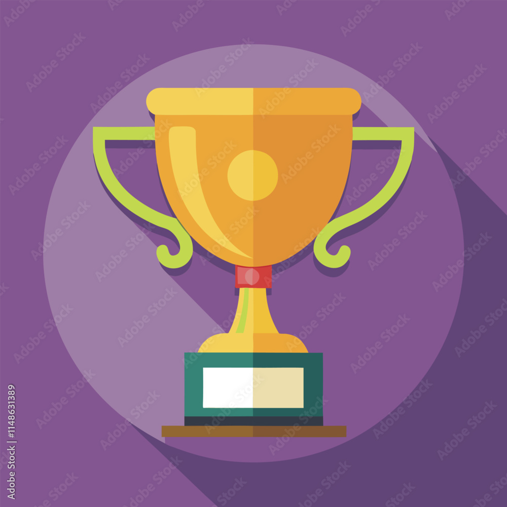 Trophy Flat Design Education Icon with Side Shadow Trophy Flat Design Education Icon with Side Shadow