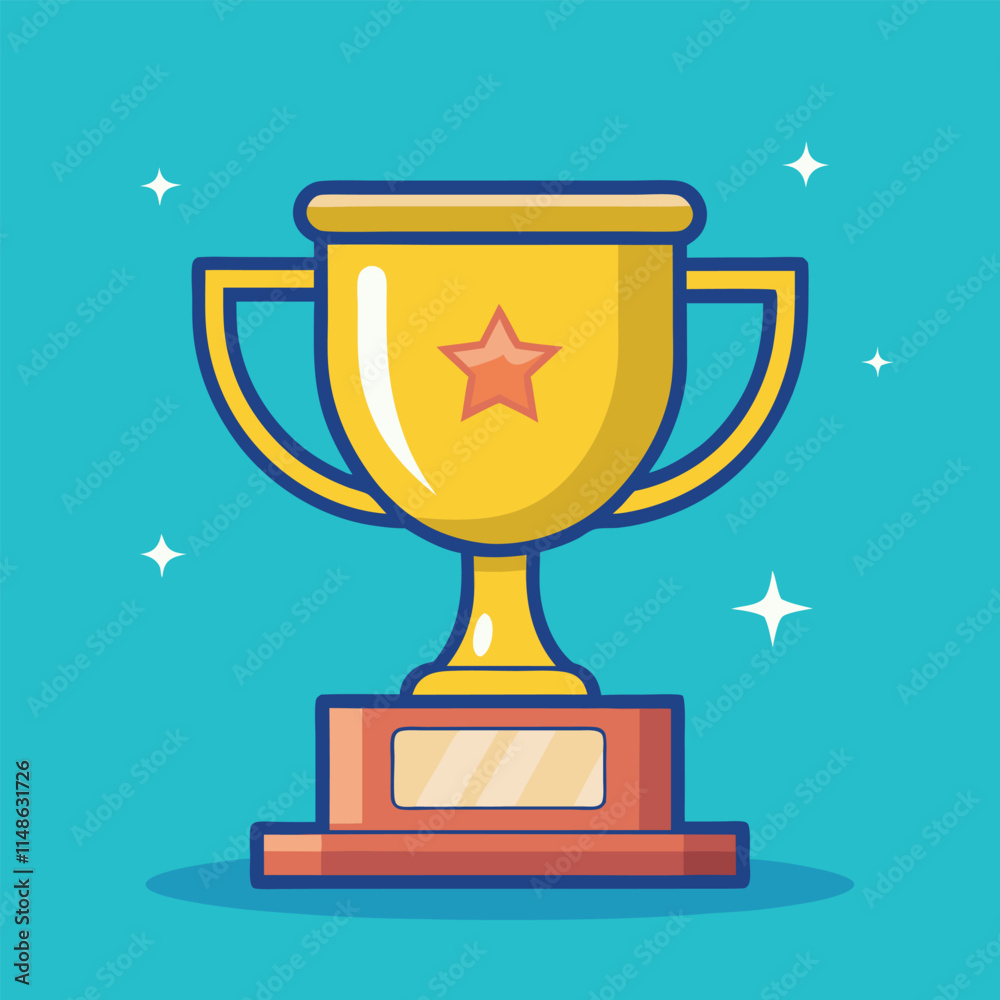 Trophy Flat Design Education Icon with Side Shadow Trophy Flat Design Education Icon with Side Shadow