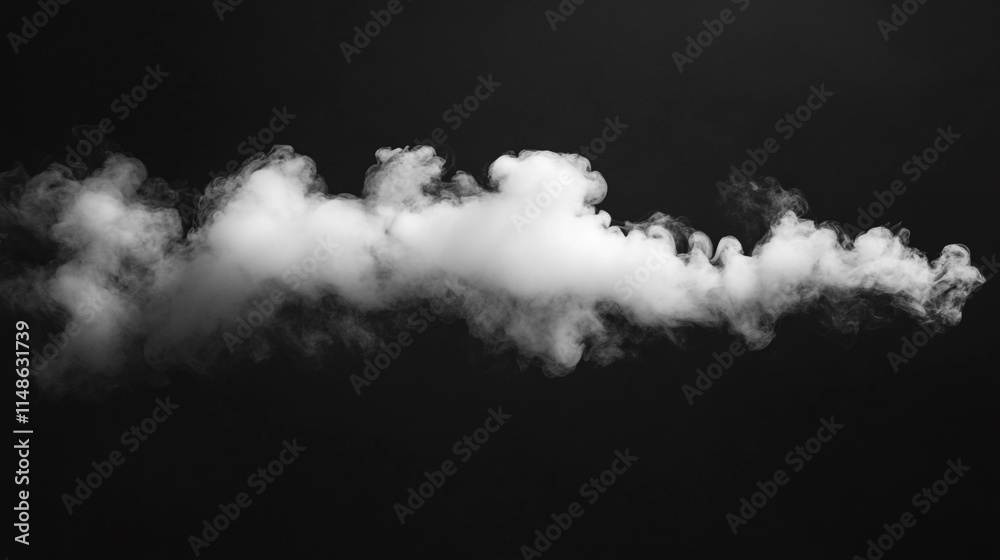 Captivating white cloud drifting against a dark background in monochrome style. Captivating white cloud drifting against a dark background in monochrome style.