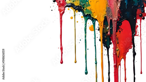 Abstract colorful paint drop transparent image. Ai generated photo