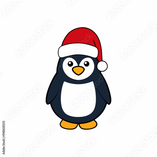 penguin with santa hat