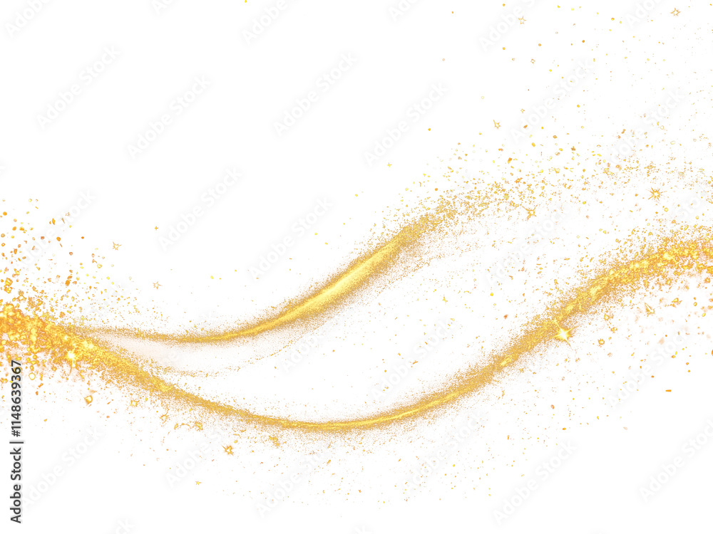 golden glitter curve illustration gold christmas element dust trail sparkling isolated png clipart transparent