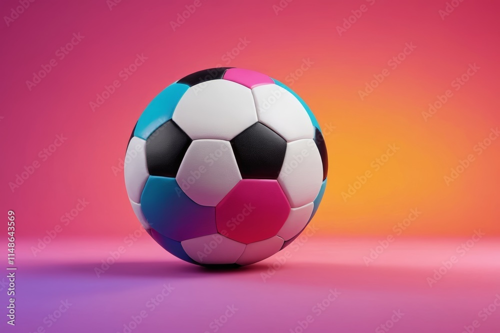 Fototapeta premium soccer ball on a pink background