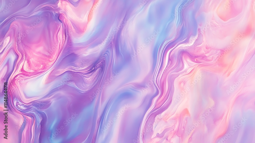Fototapeta premium Dreamy Pastel Swirling Abstract Digital Painting. AI Generated