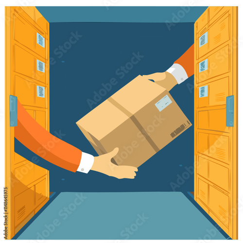 sending and receiving a packge via automated lockers