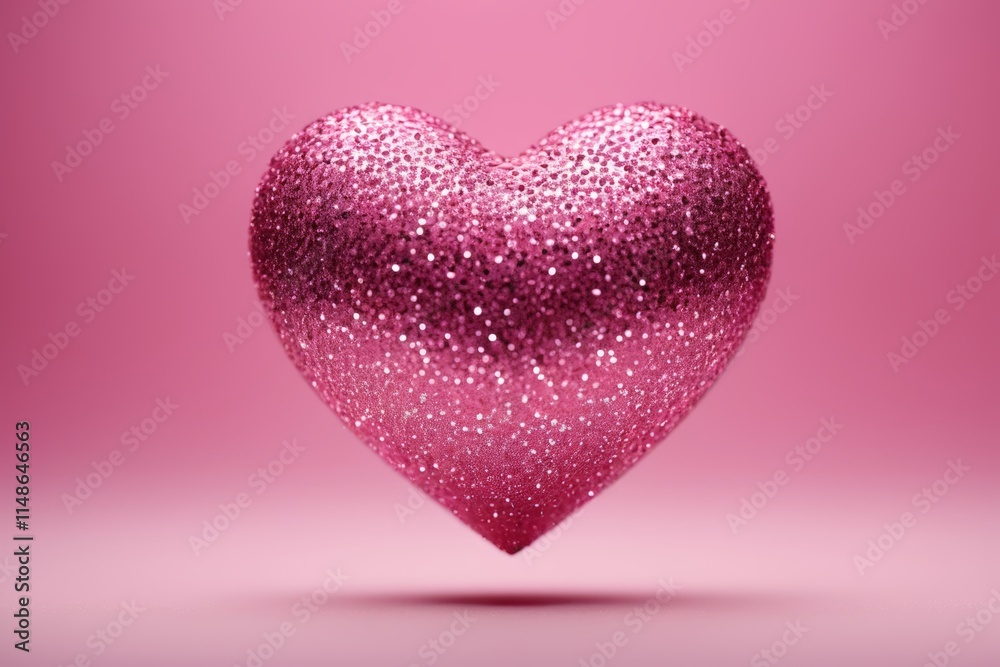 Fototapeta premium a pink heart with glitters on it