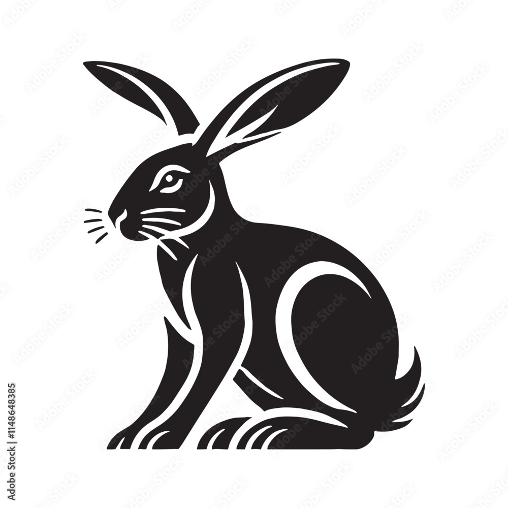 Simplified hare silhouette for unique design uses - Hare illustration - minimallest hare vector
Simplified hare silhouette for unique design uses - Hare illustration - minimallest hare vector