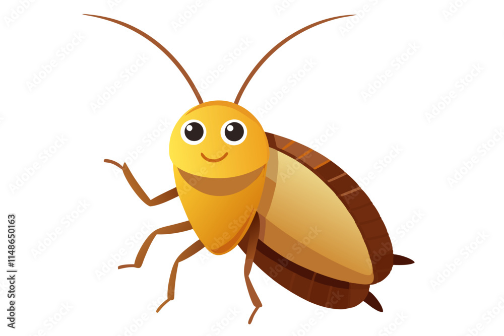 Fototapeta premium Vector Illustration of a Cartoon Cockroach Animated Pest Character Design for Kids