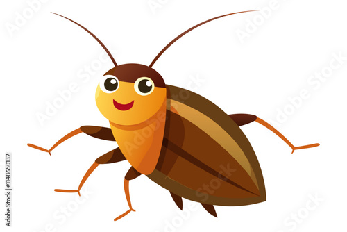 Vector Illustration of a Cartoon Cockroach A Fun and Playful Design for Children's Books, Animations, and Educational Materials