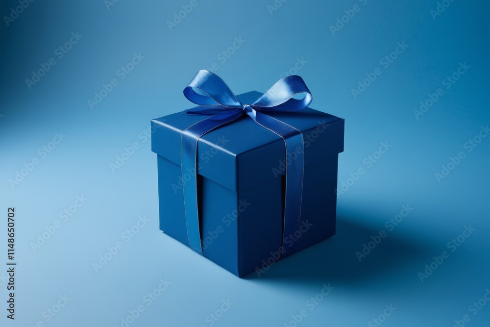 Obraz premium a blue gift box with a blue bow