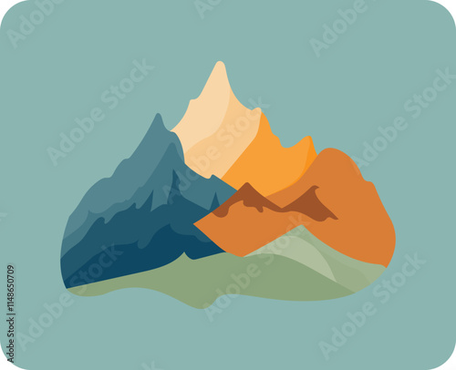 landscape scenery gradient logo icon sticker