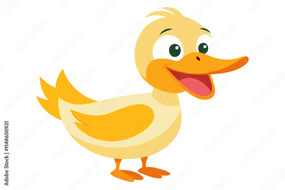 Vector Illustration of a Cartoon Animation of Duck Painted in Watercolor, Isolated on a White Background - Digital Art, Cute Animal Design, Vector Illustration of a Cartoon Animation of Duck Painted in Watercolor, Isolated on a White Background - Digital Art, Cute Animal Design,