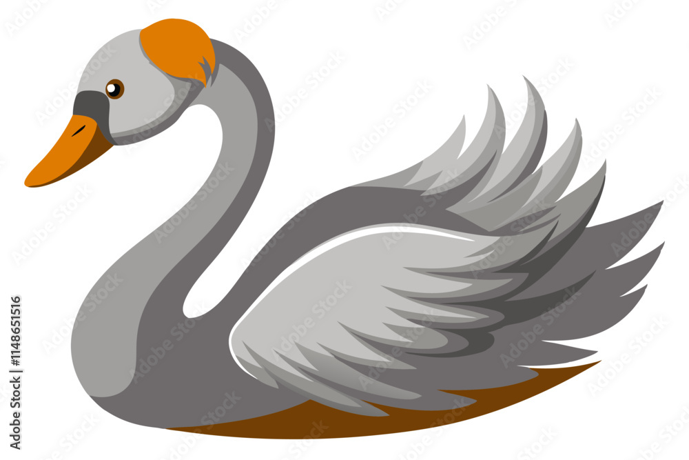 Vector Illustration of Cartoon Swan Animation, Painted with Watercolor, Isolated on White Background - Beautiful Swan Design for Animation, Digital Art, Vector Illustration of Cartoon Swan Animation, Painted with Watercolor, Isolated on White Background - Beautiful Swan Design for Animation, Digital Art,