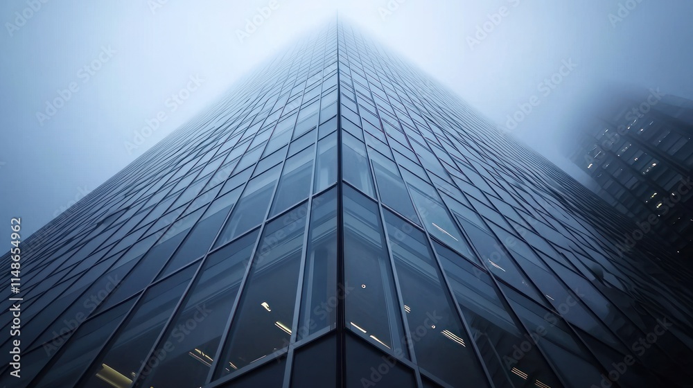 Fototapeta premium Modern Skyscrapers Piercing the Fog