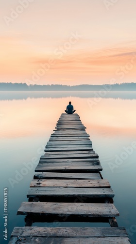 Serene Sunset Reflection Over Quiet Lake