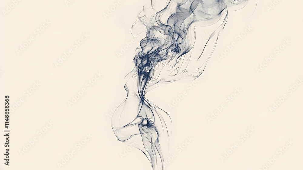 Simple line drawing of a rocket with a trail of smoke Simple line drawing of a rocket with a trail of smoke