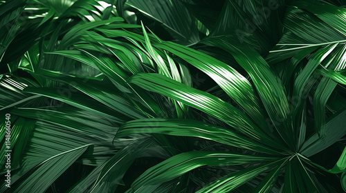 Green palm leaves on white backgroung Magnifice