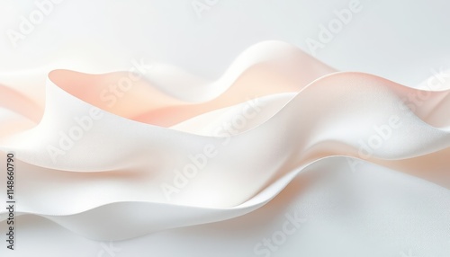 Abstract Creamy White and Peach Swirls: Elegant Wave Pattern Background Texture