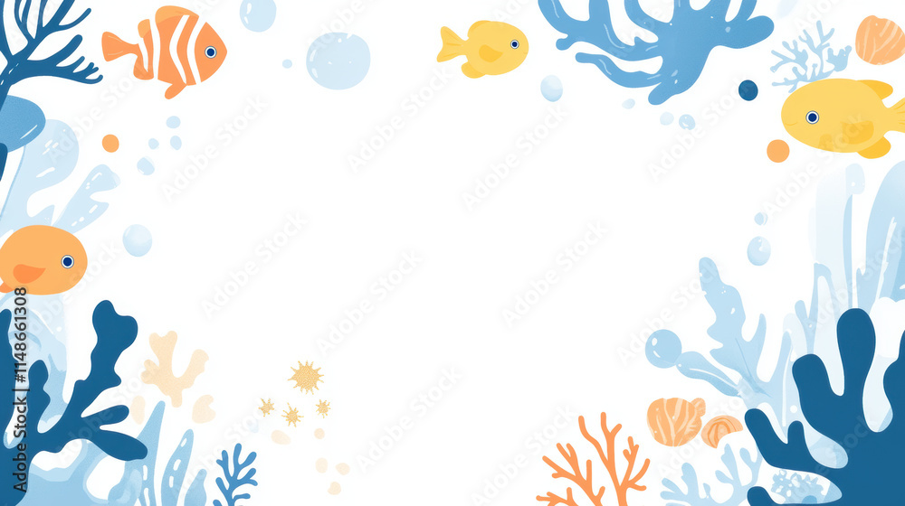 frame with fishes frame with fishes