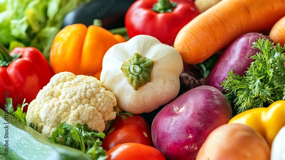 Close Up of Colorful Vegetables Highlighted with Stunning Studio Lighting Close Up of Colorful Vegetables Highlighted with Stunning Studio Lighting
