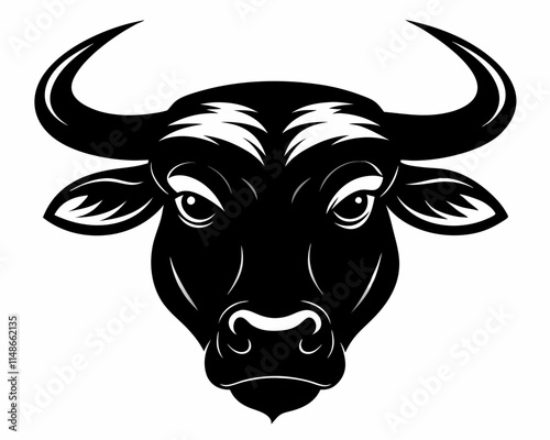 Bull Head silhouette vector