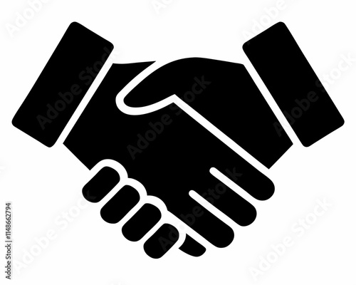 Handshake icon,Handshake silhouette vector