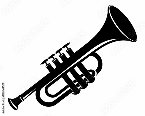 trumpet silhouette vector,trumpet icon