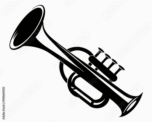 trumpet silhouette vector,trumpet icon