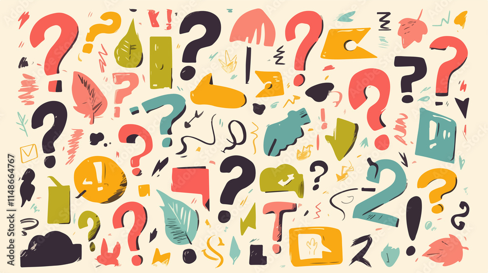 Hand Drawn Doodle Question Marks for Query Design Hand Drawn Doodle Question Marks for Query Design