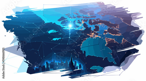 Blockchain Technology Integration on Polygon Canada Map for Peer-to-Peer Transactions
