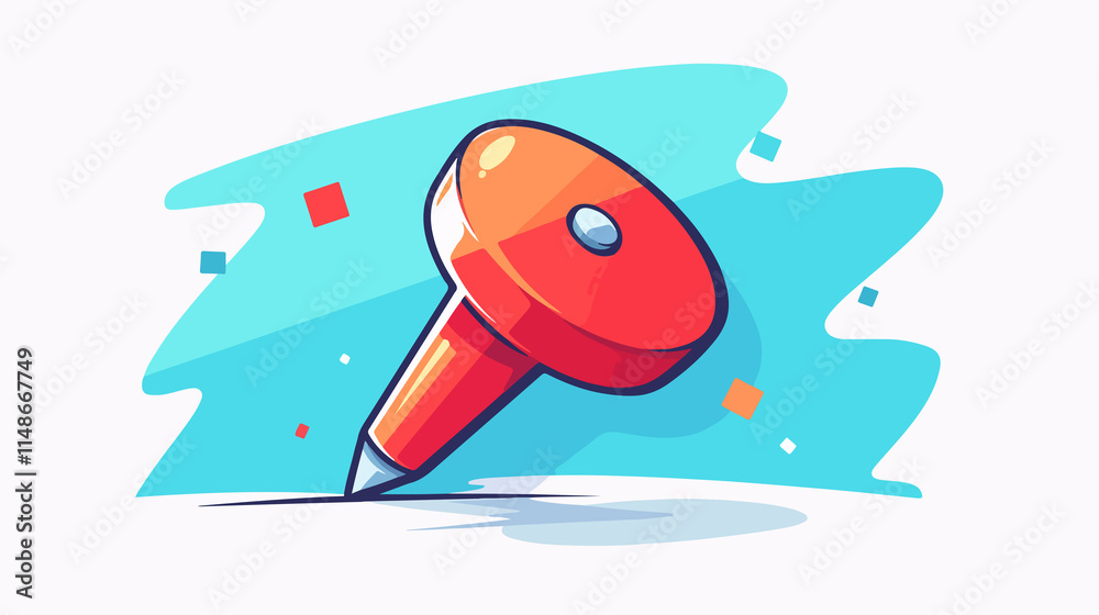 Obraz premium Clean and Minimalistic Pushpin Vector Line Icon on White Background