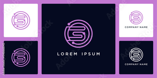 Orbit tech with letters G logo design and icon