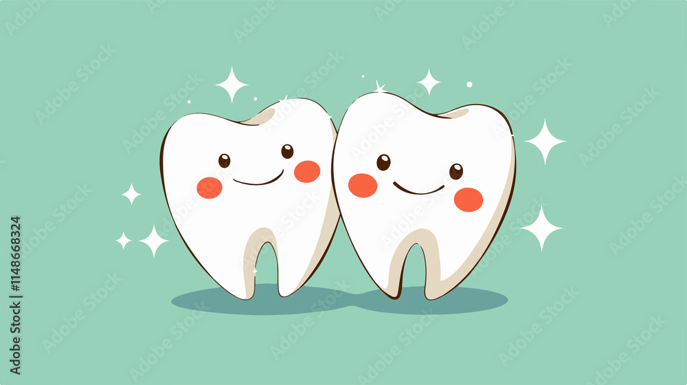 Fototapeta premium Hand Drawn Shining Tooth on Blackboard Vector Illustration