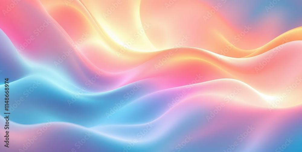 Obraz premium Pastel Waves: A Dreamlike Abstract Background