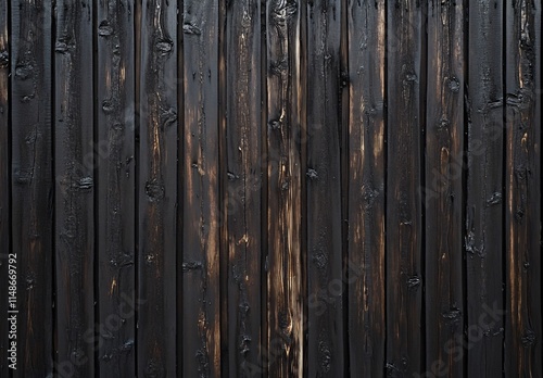 Dark Charred Wood Planks Background Texture photo