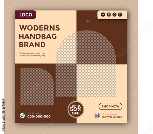 Women's bag social media square post template design