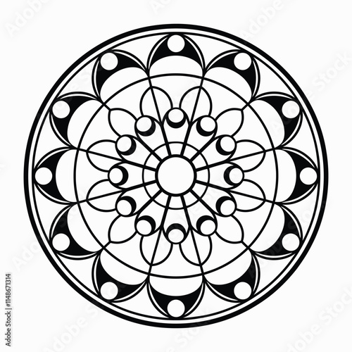 Mandala Silhouette Vector Design With White Background