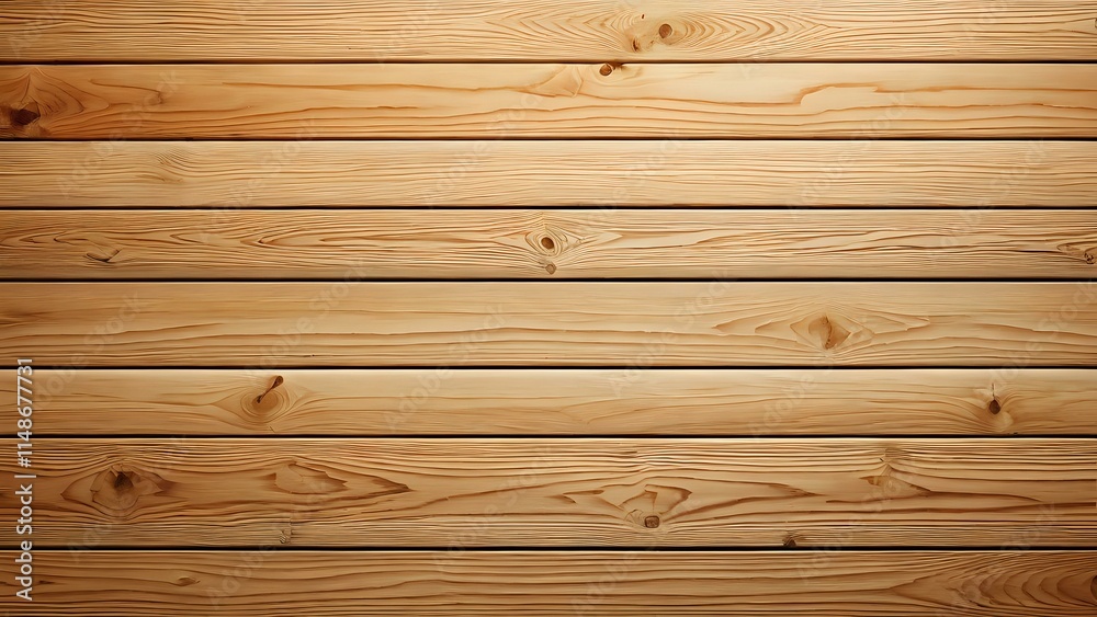 Fototapeta premium Wooden plank background with a warm natural tone, featuring a textured surface that adds a rustic charm suitable for creative and marketing purposes.