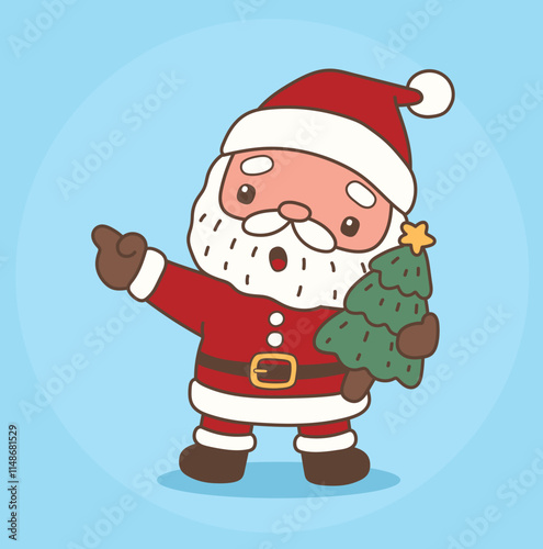 cute santa claus character illustrated