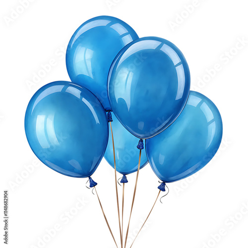 Colorful Rubber Blue Balloon Bunch for Birthday and Holiday Fun
