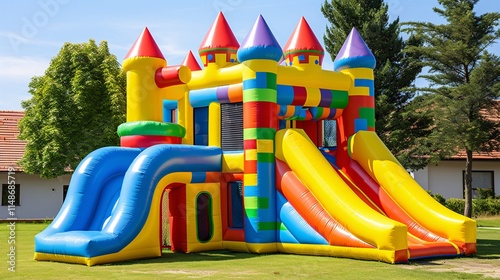 Wallpaper Mural Colorful Inflatable Bounce House Water Slide for Backyard Playground Torontodigital.ca