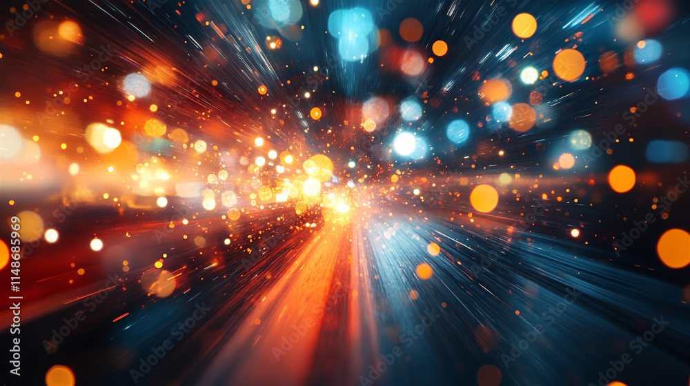 Abstract background with bokeh depicting fast movement Abstract background with bokeh depicting fast movement