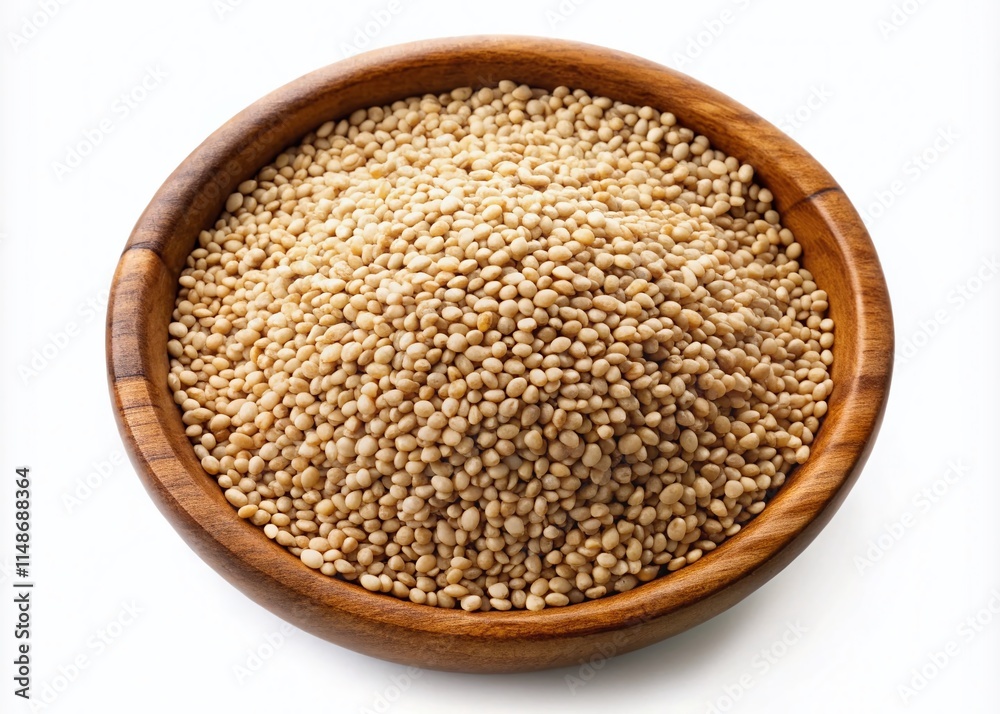 Aerial View Sesame Seeds Wooden Bowl White Background Stock Photo - High Resolution Image Aerial View Sesame Seeds Wooden Bowl White Background Stock Photo - High Resolution Image